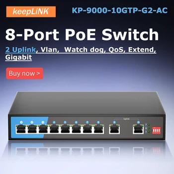 10-Port-Gigabit-Ethernet-SOHO Majandamata 8-Sadamate PoE Switch