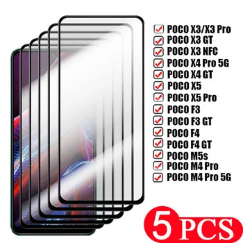5tk Nutitelefoni Klaas xiaomi Poco X5 X4 X3 M4 pro F4 F3 GT M5 M5s NFC Karastatud klaas ekraani kaitsekile telefoni kaitsekile
