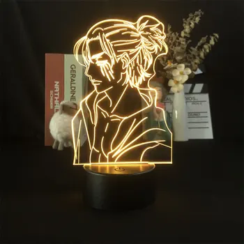 Anime Kerge Rünnak Titan 4 Kelle Yeager Näitaja Magamistuba Decor Öö Valguses Kids Sünnipäeva Kingitus Shingeki No Kyojin 3d-Lamp