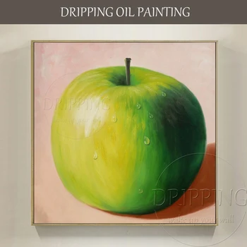 Käsitsi maalitud Kõrge Kvaliteedi Maitsev Roheline Õun Akrüül Lõuendil Maali natüürmort Suur Apple Akrüül Maali Köök