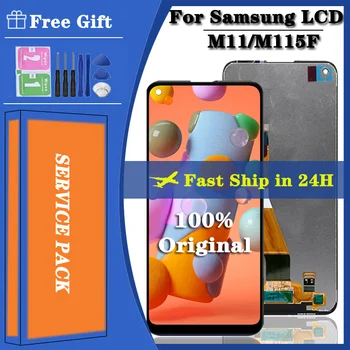 Originaal Samsung Galaxy M11 LCD M115 SM-M115 M115F M115G/DS LCD Puuteekraani Klaas, Digitizer paigaldus Raam