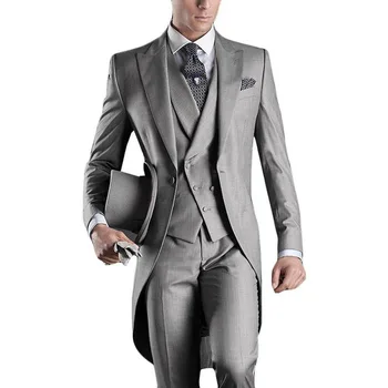 Pulma-Ülikond Meestele 2022 Spetsiaalselt Valmistatud 3-Osaline Komplekt Tailcoat Slim Fit Terno Masculino Peigmees Bestman Sobib Jope+Vest+Pant