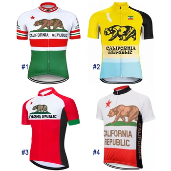 Suvel California Vabariigi Väljas Lühikesed Varrukad Jalgrattaga Jalgratta-Särk Jersey Riided Sport Krossi Ropa Maillot Ciclismo Tops