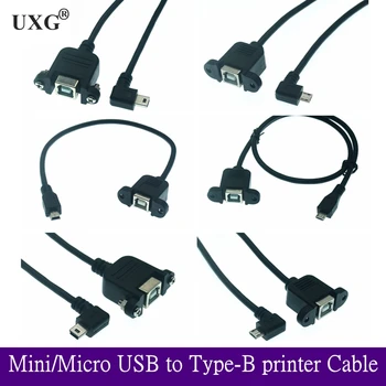Uus USB 2.0 B emane pesa skanner, printer, paneel, paigaldatud Mini-USB Micro B, 5-pin 90 kraadise mees kaabel parima kvaliteediga 30cm 50cm