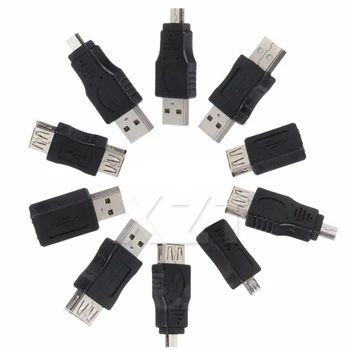 Uusim Kuum 10tk/pack OTG 5 Pin F/M Mini-Vahetaja Adapter Konverter-USB-Meeste ja Naiste Micro-USB converter adpater