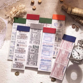 Yoofun 30sheets Pleegib piletikassa Retro Materjali Paber Memo Pad Dekoratiivsed Kirjatarvete Scrapbooking Päevik Silt Planeerija